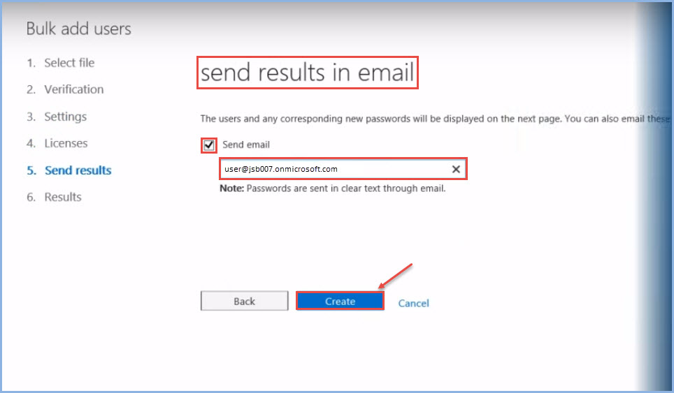 office 365 19 send results in email