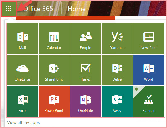 microsoft office 365 app launcher