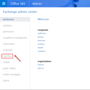 office 365 2 mail flow section