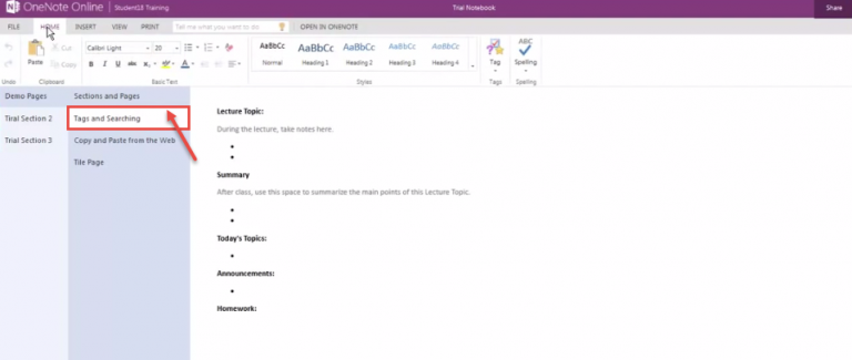 How to use tags and search in OneNote online in Office 365 | Office 365 ...
