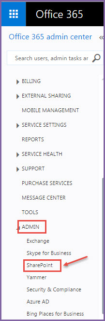 office 365 3 admin sharepoint admin