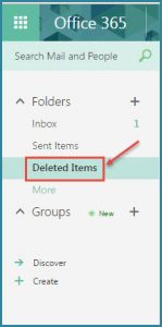 office 365 3 deleted items recovery