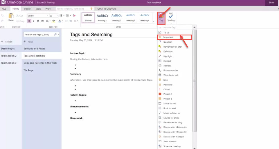 office 365 3 important tag
