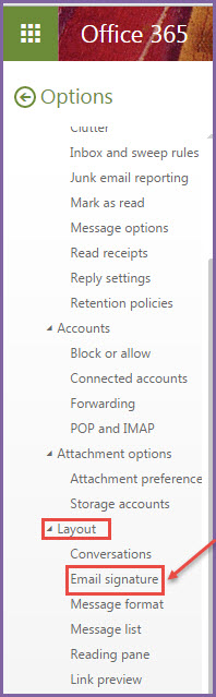 office 365 3 layout for email signature