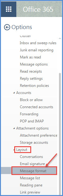 office 365 3 message format