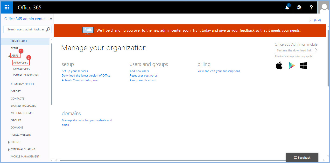 office 365 3 users active users