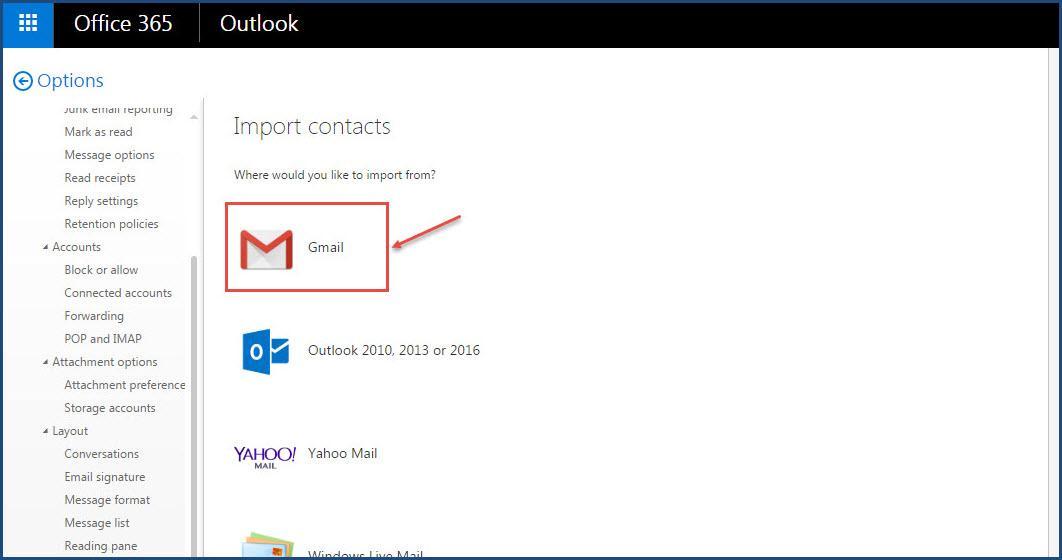 import contacts to outlook 365