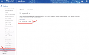 office 365 4 link preview