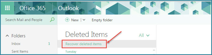 office 365 4 recover deleted items recovery