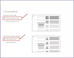 office 365 4 settings for conversations setup