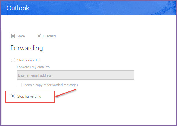 office 365 4 stop forwording