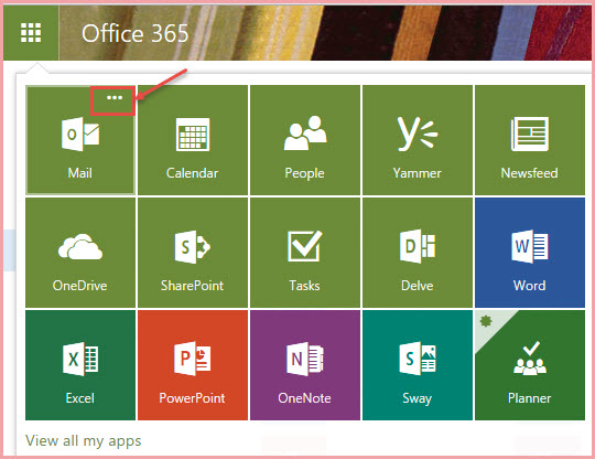 office 365 5 app launcher features