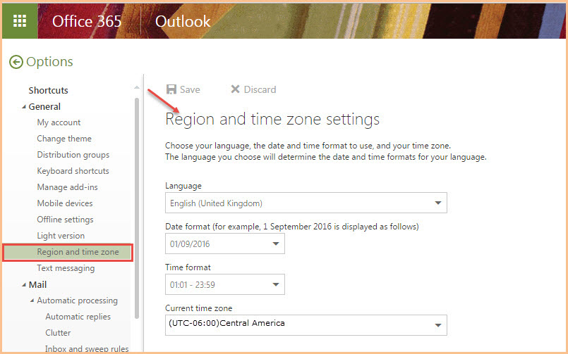 change language office 365