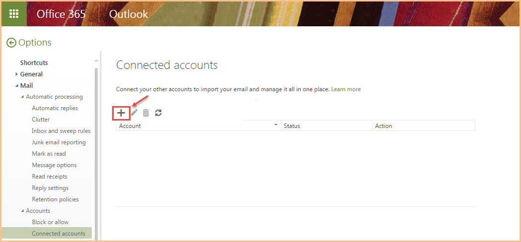 office 365 5 connected accounts connect other accounts