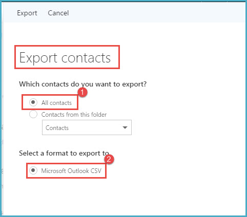 export office 365 contacts with a software