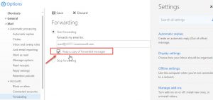 office 365 5 forwarding email keep copy