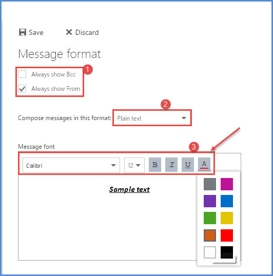 office 365 5 message format