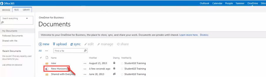 office 365 5 view document