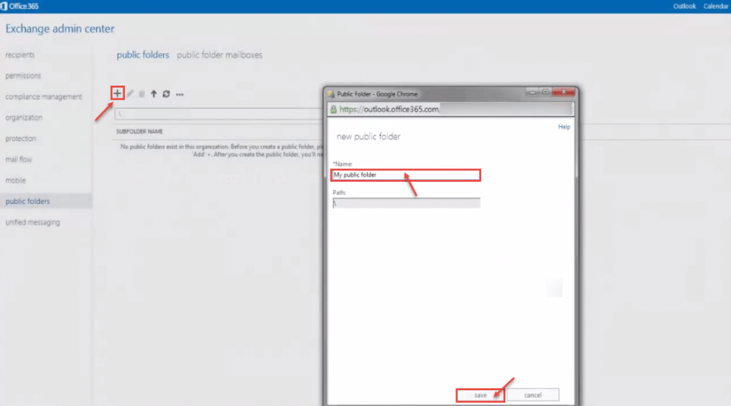 Creating public folder in Exchange Online, Office 365 Office 365 Support