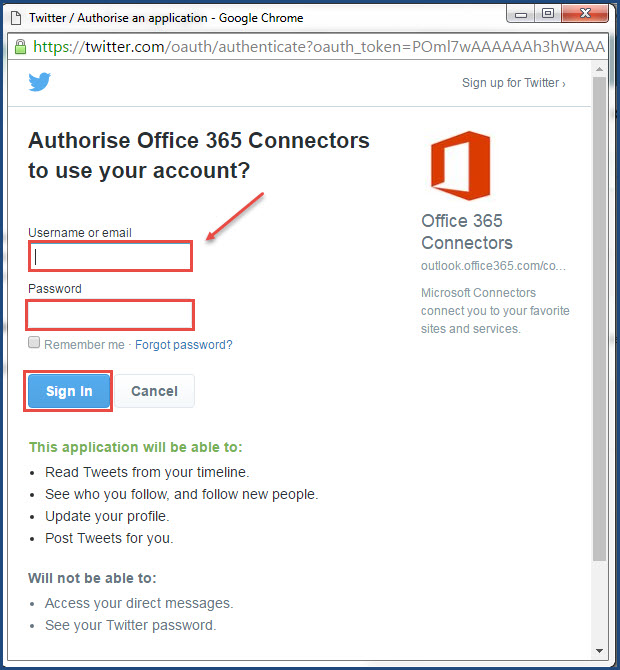 office 365 8 sign in twitter