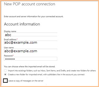 office 365 9 new pop account connection setting
