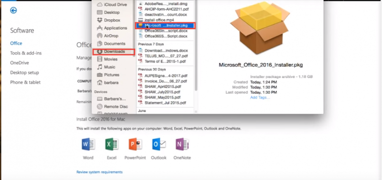 installing office 365 on mac