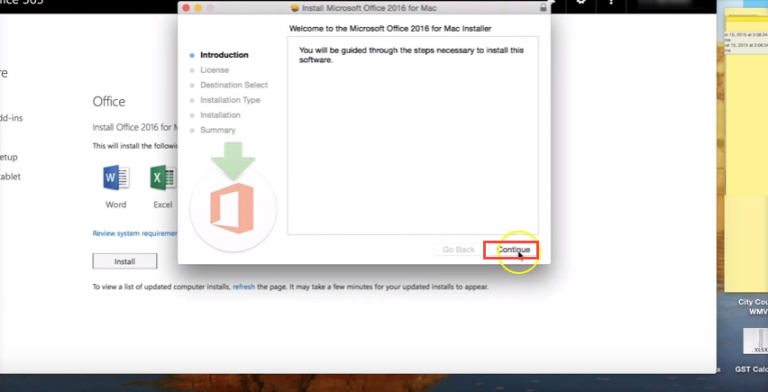 installing office on mac