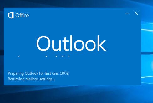 outlook 365 16 configure starting outlook