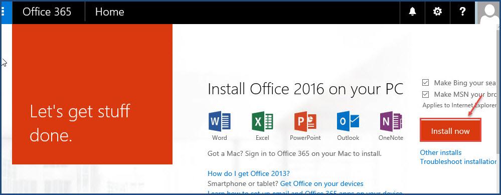 microsoft office 365 account setup